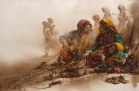 Ali Abbas, Gard Baad, 15 x 22 Inch, Watercolor on Paper, Figurative Painting, AC-AAB-240